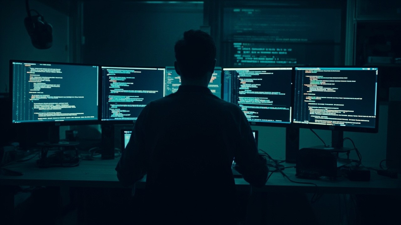 Several monitors each running a terminal on the same codebase