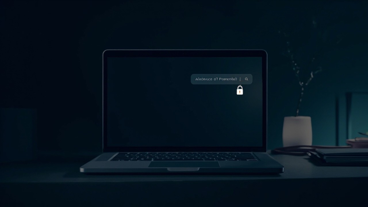 A laptop showing an unlocked password manager, no keyring